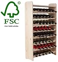 Weinregal Flaschenregal Weinschrank Vinothek f&uuml;r 56 Flaschen in Natur