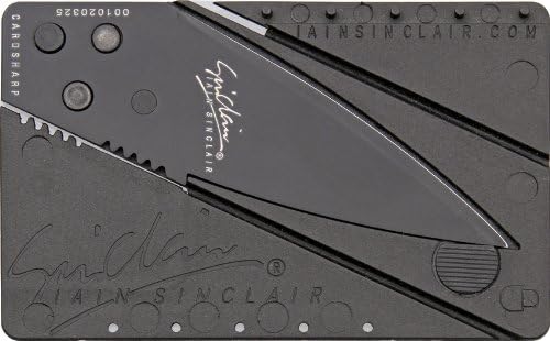 Cardsharp 1B Black Finish Credit Card Folding Safety Knife with Black Polypropylene Plastic Body