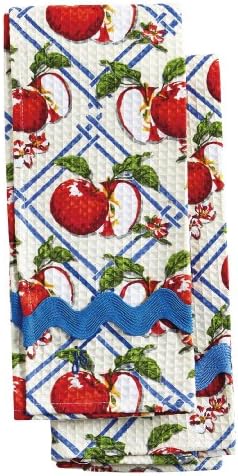 Jessie Steele Apple of My Eye Waffle Towel Set, Blue