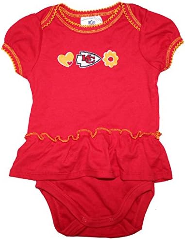 NFL KANSAS CITY CHIEFS Infant Girls One-Piece Cap Sleeve Bodysuit / Romper