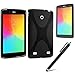 LK X Design Slim TPU Gel Rubber Soft Skin Case Cover for LG G Pad V400 7.0 & Free Stylus Pen + Screen Protector (LG V400-Black)