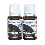 2-Pack. Frankincense & Myrrh Fragrance Oil for Warming from Ecoscents. Highly concentrated for intense fragrance, ready to use - no wax or water carrier needed.