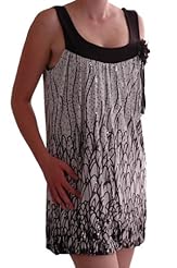 Sleeveless Sequined Bubble Dress General Print Tunic 