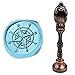 MNYR Luxury Compass Orientation Star Sealing Wax Seal Stamp Vintage Custom Picture Logo Monogram Wedding invitations Wax Sealing Stamp Red Brass Metal Peacock Handle Set