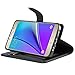 Note 5 Case, Arae Galaxy Note 5 Wallet case,[Wrist Strap] Flip Folio [Kickstand Feature] PU Leather Wallet case with ID&Credit Card Pockets for Galaxy Note 5 - Black