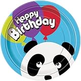 Panda Birthday Dinner Plates, 8ct