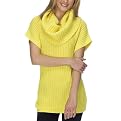 GO International&reg; Cowl Neck Short Sleeve Sweater - Yellow
