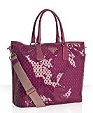 Prada fuchsia cut-out pvc and nylon saffiano detail tote