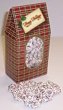 Scott's Cakes Yogurt Pretzels with Christmas Color Non-Pareils 1/2 Pound Standing Christmas Plaid Box
