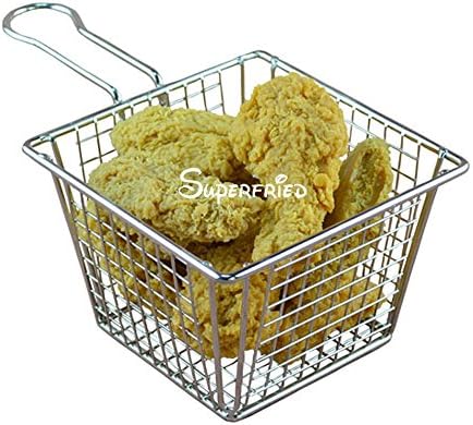 SD006 Fryer Basket Stainless Steel Present Fried Food Chips Restaurant Table Serving