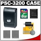 Canon PowerShot PSC-3200 Leather Digital Camera Case (Black) + 8GB Card + ( ....