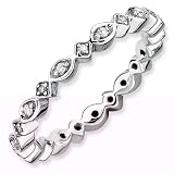 Sterling Silver Stackable Expressions Diamond Ring (Sizes 5-10)