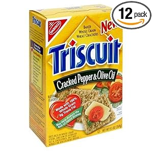 Triscuit Cracked Pepper and Olive Oil, 9.5-Ounce Boxes (Pack of 12) by Triscuit