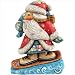 G Debrekht 519171 Hand-Crafted Downslope Snowboard Santa Statue