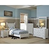 Morelle Youth Low Post Bedroom Set (White) by Homelegance