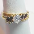 14K Yellow Gold Ruby and Diamond Wedding Set