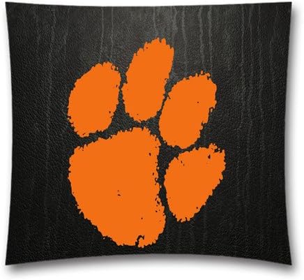 Popular NCAA Pillow/Monogrammed Clemson Tigers Leatherrback Throw Pillow/Custom Housewares/Great Gift/Housewarming Gift/Personalized Throw Cotton Liene Pillow/Cover Size 18x18Inch