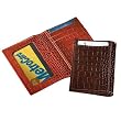 Crocodile Embossed Leather Card Case With Id Holder