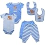 Luvable Friends 6-Piece Novelty Layette Set, 0-6 Months, Blue