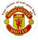 from Art4Cakes Man United P1715 7.5 Circular Edible Cake Topper made with real icing and printed with your custom greeting Please use the SEND AS A GIFT facility on the checkout page to tell us the text of your greeting. and with FREE UK shipping