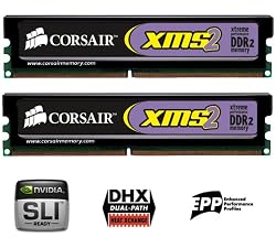 Corsair XMS2 2GB ( 2 X 1GB ) PC2-6400 800MHz 240-pin DDR2 CL5 Dual Channel Desktop Memory Kit - TWIN2X2048-6400