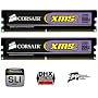 Corsair (TWIN2X2048-6400) 2GB (2x1GB) DDR2 800MHz/PC2 6400 PC Memory non-ECC unbuffered 5-5-5-18 Black Heat Spreader