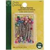 Dritz Quilting Pearlized Pins, Multi Color, 100 Count