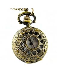 Youyoupifa Wholesale 5pcs/lot Unique Retro Design Bronze Openwork Cover Half Hunter Design Quartz Pocket Watch NBW0PF7111-CO3