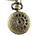 YouYouPifa Classic Retro Pattern Design Bronze Hollow Small Pocket Watch