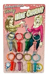 Pipedream Products Bachelorette Party Dicky Wine Charms 8 Pack, Multi