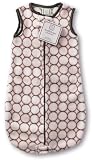 SwaddleDesigns zzZipMe Sack - Pastel Pink with Brown Mod Circles, 6-12 Months