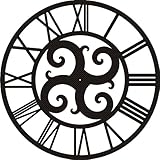 IMAGE OF Giant 47.5 Inch Diameter Hand-crafted Tower Wall Clock (Roman Numerals, Quad Curl Style)
