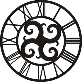 Giant 36 Inch Diameter Hand-crafted Tower Wall Clock (Roman Numerals, Quad Curl Style)