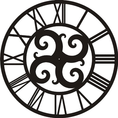 Giant 47.5 Inch Diameter Hand-crafted Tower Wall Clock (Roman Numerals, Quad Curl Style)