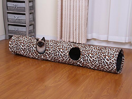 PETPALS GROUP Leopard Print Crinkle Tunnel, 51 x 9 x 9"