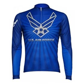 Buy SALE Primal Wear Air Force USAF Longsleeve Cycling Jersey with DeFeet Socks - Your Choice of Size