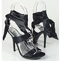 QUEB Leg Wrap Dress Sandals Black