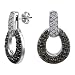 14k White Gold Black and White Diamond Oval Dangle Earrings (1 1/4 cttw, H-I Color, I2-I3 Clarity)
