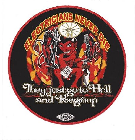 Pack of 5 Premium 'Electricians Never Die' Hard Hat Stickers