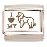 I Love My Collie Italian Charm Stainless Steel 9mm