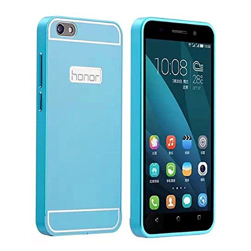 Xianghan® Honor 4x Metal Frame Back Cover Case for Huawei Honor 4x [Free  Phone Holder] Color Blue