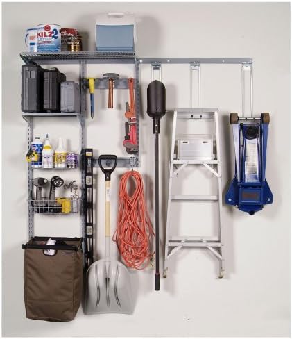 Triton Products 1760 Storability Wall Mount Storage System 66-Inch L by 63-Inch H with Heavy Duty Hanging Hooks, Shop/Rag Bag, Wire Shelf, 2 Wire Baskets, Steel Shelf and Hardware