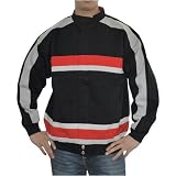 Mens Chase Authentics red, black and white stripes jacket. Very high quality jacket with a head turning design, full front zip and side entry pockets.