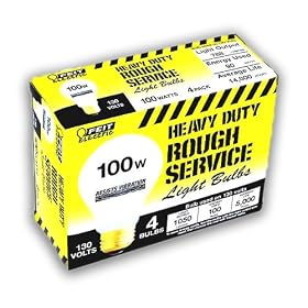 Rough Service Light Bulbs - 100W - 4-Pack by Feit Electric