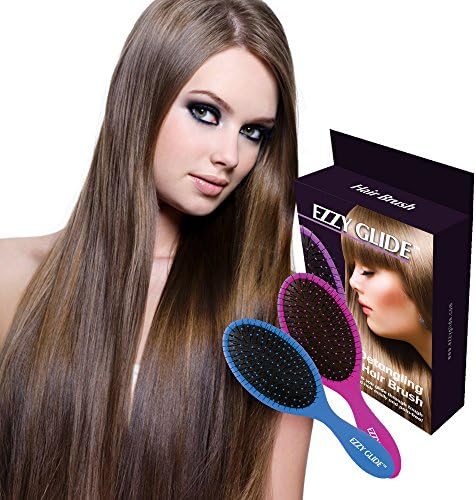 EzzyGlide Detangling Brush - Detangling Hair Brush | Unique 2-in-1 Combo-pack. Detangling Comb ♥ Get Two (2) Brushes For The Price of One(1) ♥ High Quality Detangling Brush For Thick Hair | Used as detangling Brush For Kids | Detangling Hair Brush For Women | No More Tangled Hairs | No More Pain | Each Purchase Comes With 100% No-Question-Asked Return/Refund Guarantee!