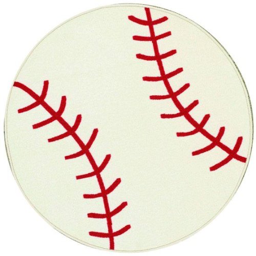 Baseball Round Area Rug