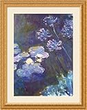 Water Lilies and Agapanthus, 1914-1917 (Detail) Framed Art Print by Claude Monet, 28.95 in. x 36.83 in.