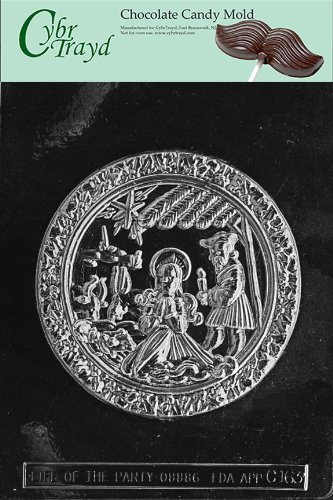 Cybrtrayd C163 Nativity Plaque Life of the Party Chocolate Candy Mold with Exclusive Cybrtrayd Copyrighted Chocolate Molding Instructions