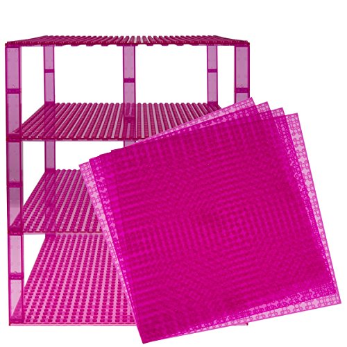 Premium Clear Magenta Stackable Base Plates - 4 Pack 10
