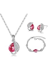 Mondaynoon Swarovski Elements Lovesick Leaf Jewelry Set
